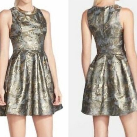 ASTR Metallic Fit & Flare Dress - Picture 1 of 12